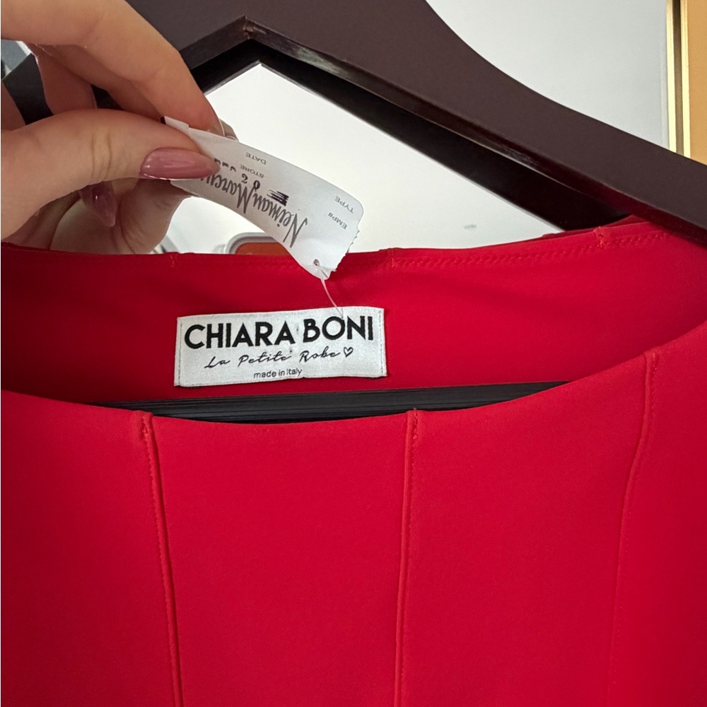 Chiara Boni Vibrant Red Fitted Dress
